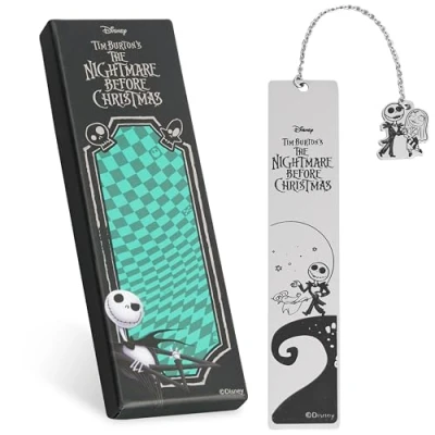 Image of Disney Metal Bookmarks for Women, Inspirational Quote &amp; Charm Gifts Her (Silver Jack Skellington)