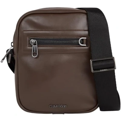 Image of Calvin Klein Men&#039;s Ck Elevated Pu Reporter S K50k511190 Crossovers, Black (Java Brown Smooth), One Size