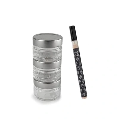 Image of PEUGEOT Spice Vials 3 Empty Glass Reservoirs + White Erasable Felt for Maestro Pepper Mill Dishwasher Safe
