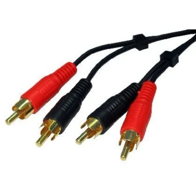 Image of Consoletronic 2 x RCA Phono Plugs to Stereo Audio Cable Lead GOLD 3m
