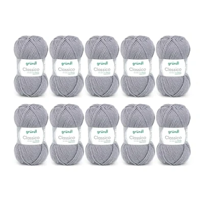 Image of Gründl Hand Knitting Yarn Virgin Wool (Merino Superwash), 50% polyacrylic, Charcoal, 30 x 32 8 cm