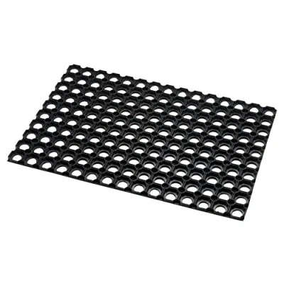Image of Addis Honeycomb Door Mat Heavy Duty 100% Rubber 60 x 40 cm Black, 1.5 cm, 517495