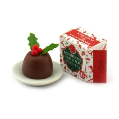 Image of MyTinyWorld Dolls House Miniature Christmas Pudding And Box
