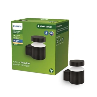 Image of Philips LED outdoor wall light Lava, height 13.5 cm