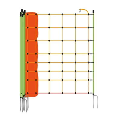 Image of Sheep Netting Reinforced 90 cm 50 m Double Pin Orange Electric Fencing
