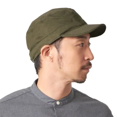 Image of Mens Cotton Military Cadet Cap Womens Flat Top Hat Winter Large Head Khaki