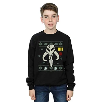 Image of Star Wars Boys Christmas Bantha Skull Sweatshirt Black 12 13 Years