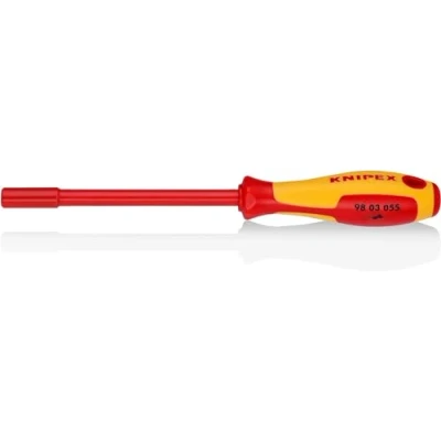 Image of Knipex Screwdriver for cross recessed screws Phillips® burnished, insulating multi component handle, VDE tested 270 mm 98 24 03