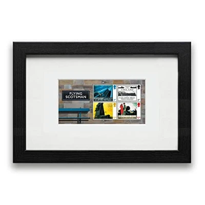 Image of Flying Scotsman Framed Miniature Sheet by Royal Mail. Ready to Hang Gift.