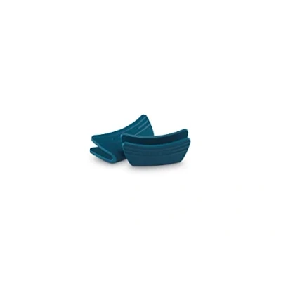 Image of Le Creuset Silicone Set of 2 Pot Holders Deep Teal 12 x 6 cm