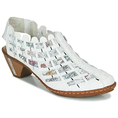 Image of Rieker Women&#039;s Damen Halbschuhe 46778 Low Shoes (White Multi, UK Footwear Size System, Adult, Women, Numeric, Medium, 6.5)