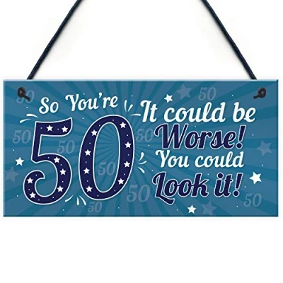 Image of RED OCEAN 50th Birthday Gifts For Men Presents Women Gift Mum Dad Auntie Uncle Keepsake