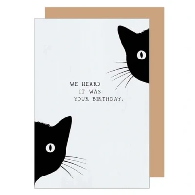 Image of Edition Seidel Premium Birthday Card with Envelope. Greeting Saying Man Woman Child Cat (G3633 SW024)