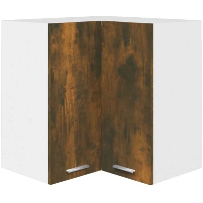 Image of vidaXL Hanging Corner Cabinet Lyon Smoked Oak 57x57x60 cm Engineered Wood
