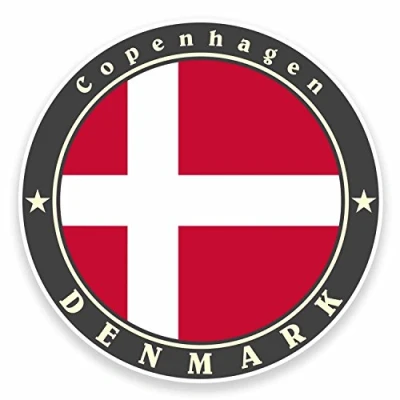 Image of 2 x 10cm Copenhagen Denmark Flag Vinyl Sticker Laptop Car Luggage Travel #9496 (10cm Wide High)
