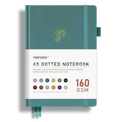 Image of TIEFOSSI Bullet Dotted Journal, 160GSM Bleed Proof Thick Paper, Constellations Dot Notebook, Aquarius Journal for Women, 256 Numbered Grid Pages