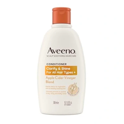 Image of Aveeno Clarify and Shine Apple Cider Vinegar Scalp Soothing Conditioner for all Hair Types 300ml