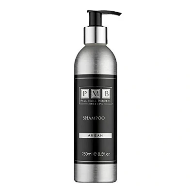 Image of Pall Mall Barbers, Finest Hair Care for Men Since 1896 Argan Shampoo 250ml Mens Dandruff and Itchy Scalp Hydrating Indulging Dry, Split Ends