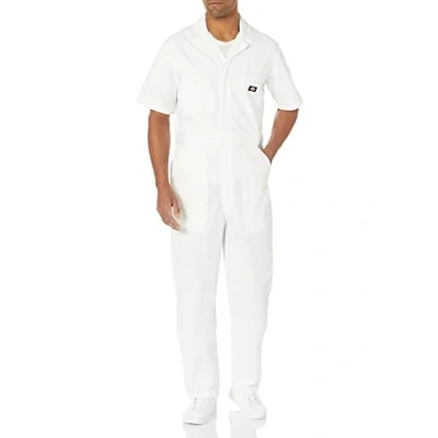 Image of Dickies Men&#039;s Short Sleeve Work Utility Coveralls, White, S