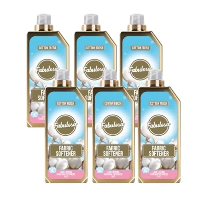Image of Fabulosa Fragranced Laundry Fabric Softener, Clothes Softener and Freshener, Long Lasting Fragrance, Care, Perfect Partner, 198 Washes, 6 Pack, Cotton Fresh