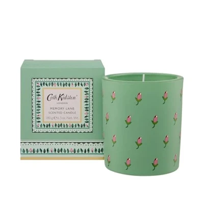Image of Cath Kidston Home Fragrance Memory Lane Light Green Glass Candle 180g