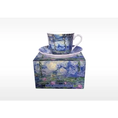 Image of heritage Bone China Breakfast Cup/Saucer Water LILLYS Van GOUGH Gift Boxed Postage Free UK