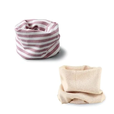 Image of Enstab Pack of 2 Children&#039;s Loop Cotton Autumn / Winter Scarves, Baby Neck Warmer for Girls and Boys, Girl D.