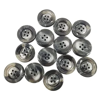 Image of 20PCS Large Craft Sewing Resin Buttons PETMALL Flatback Button Round 30mm Set for Men Women Blazer, Coat,Uniform,Shirt, Suit Jacket (Black) ET248
