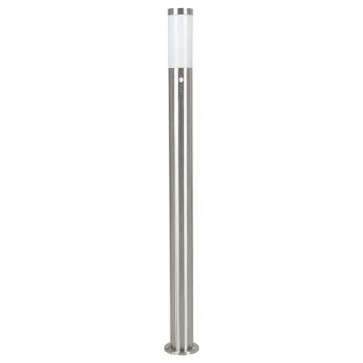 Image of Eglo Outdoor lamp Post Helsinki, Outside Bollard Light with Motion Sensor, Electric Garden and Driveway Lighting Made of Stainless Steel Plastic, Silver, White, E27 Socket, IP44