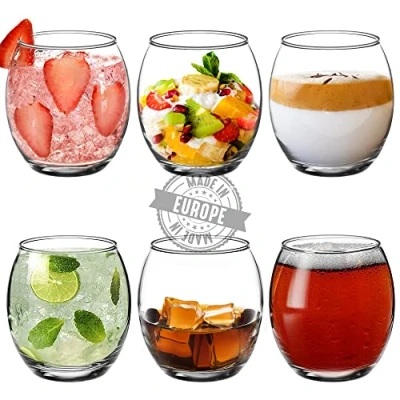Image of CRYSTALIA Luxury Never Spill Tumblers Glass Set of 6 405ml 100% LEAD &amp; CADMIUM FREE Water Glasses 6, Whiskey Glasses, Drinking Tumblers, Short Dessert
