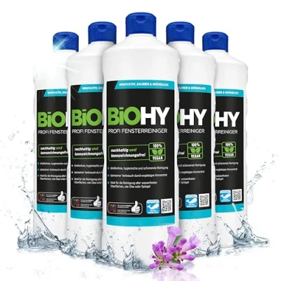 Image of BiOHY Professional Window Cleaner (6 x 1l Bottle) Glass Concentrate, Ideal for All Vacuum Cleaners Streak Free Cleaning of &amp; (Profi Fensterreiniger)