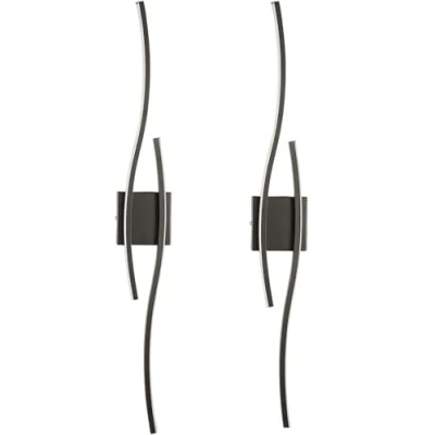 Image of ZLGUBAY 2 Pack Wall Light Battery Operated, USB Rechargeable with Remote Control Dimmable Touch Wireless, for Living Room Hallway Bedroom Sconce (Black)