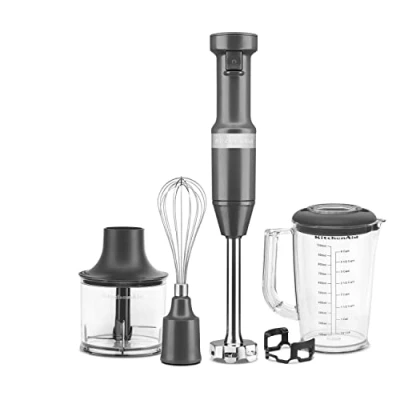 Image of KitchenAid Hand Blender With Accessories 5khbv83 CharcoalGrey DG