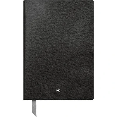 Image of Montblanc Notebook 113637 Fine Stationery #146 Black Elegant Soft Cover Journal Squared with Leather Binding A5