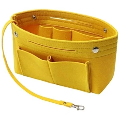Image of Soyizom Purse Organiser Insert for Tote Bag, Bag in with Keychain Speedy Neverfull, 8 Colors（Yellow,Small）