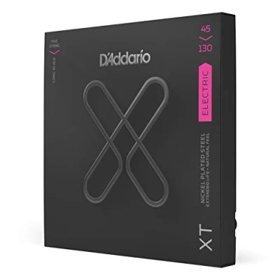 Image of D&#039;Addario XTB45130, XT Bass Guitar Strings Nickel Plated Steel, Regular Light, 5 String Long Scale, 45 130