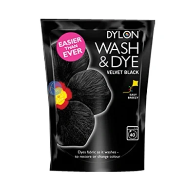 Image of Dylon Wash &amp; Dye Black Machine Fabric Large 350G (3 Packs)