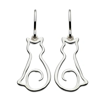 Image of Dew Sterling Silver Cat Drop Earrings