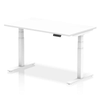 Image of Air 1400/800 White Height Adjustable Desk With Legs HA01030