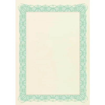 Image of Computer Craft Certificate Papers with Foil Seals 90gsm A4 Green Wave Ref CCC2020 [Pack of 30]
