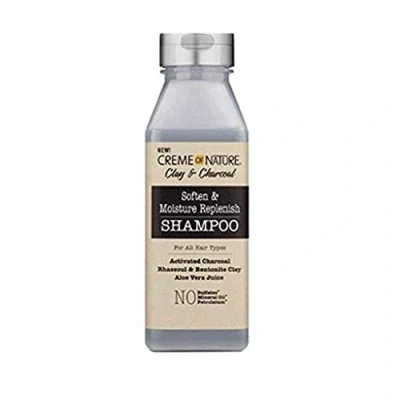 Image of Creme of Nature Clay &amp; Charcoal Soften Moisture Replenish Shampoo 355 ml, Grey