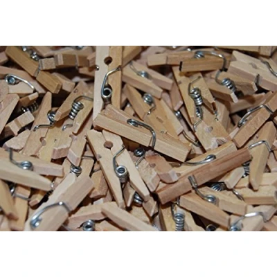 Image of celloexpress Pack of 50 25mm Mini Wooden Craft Pegs Natural