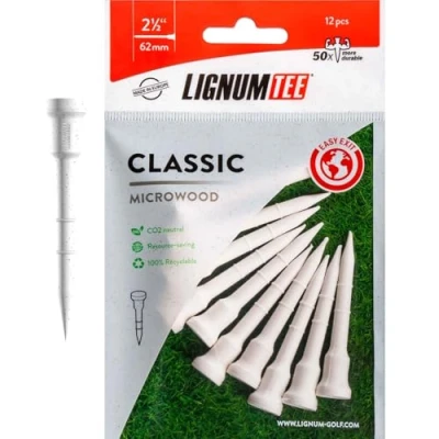 Image of LIGNUM Wooden Ring System Golf Tee&#039;s, White, 62 mm,TELT6216W