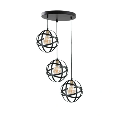Image of Pola Cluster Pendant Ceiling Light Black, Gold, 35cm, 3x E27