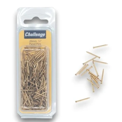 Image of Chall Brass Panel Pins 20mm Clam Pk 75g