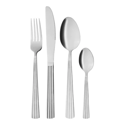 Image of GRÄWE Athens Series Cutlery Set for 4 People Stainless Steel 16 Pieces Dishwasher Safe with Decor