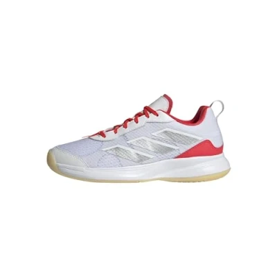 Image of adidas Performance Avaflash Clay court tennis shoes, Women&#039;s, Size: 6.5, Footwear white/silver metallic/lucid red Textile/synthetics