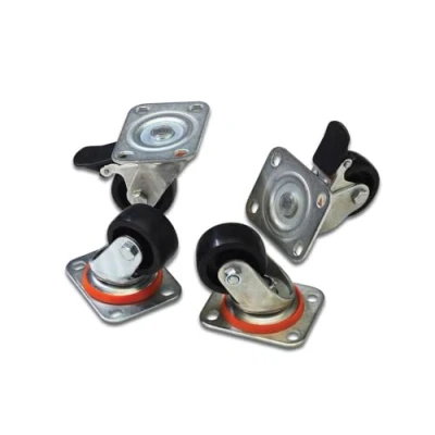 Image of DIGITUS castors for 19&quot; network &amp; server cabinets from 4 pieces, 2x lockable rotating 250 kg load capacity per castor