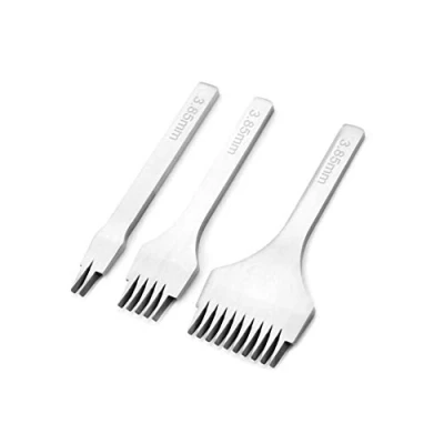Image of Fafeicy Leathercraft Hole Punch, 2/5/10 Prong Steel Set for Leather Crafts and Stitching
