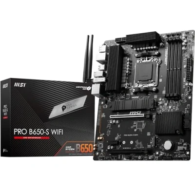 Image of MSI PRO B650 S WIFI Motherboard, ATX Supports AMD Ryzen 9000 / 8000 7000 Series Processors, AM5 DDR5 Memory Boost 6000+MHz/OC, 2 x PCIe 4.0 x16, M.2 Gen4, Wi Fi 6E